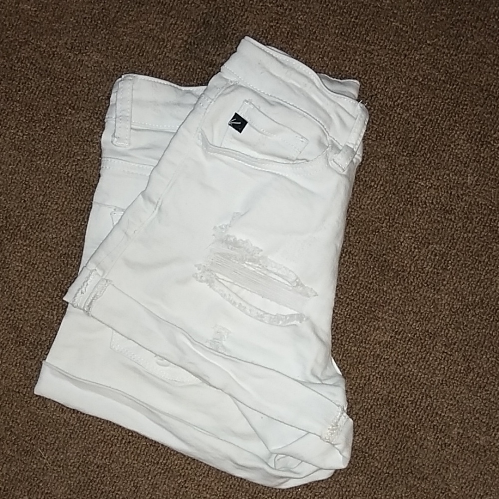 Kancan White Denim Shorts